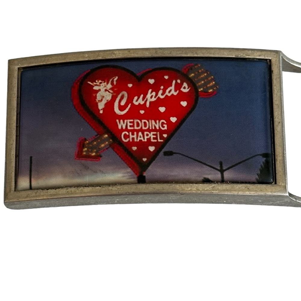 VINTAGE CUPIDS WEDDING CHAPLE BELT BUCKLE